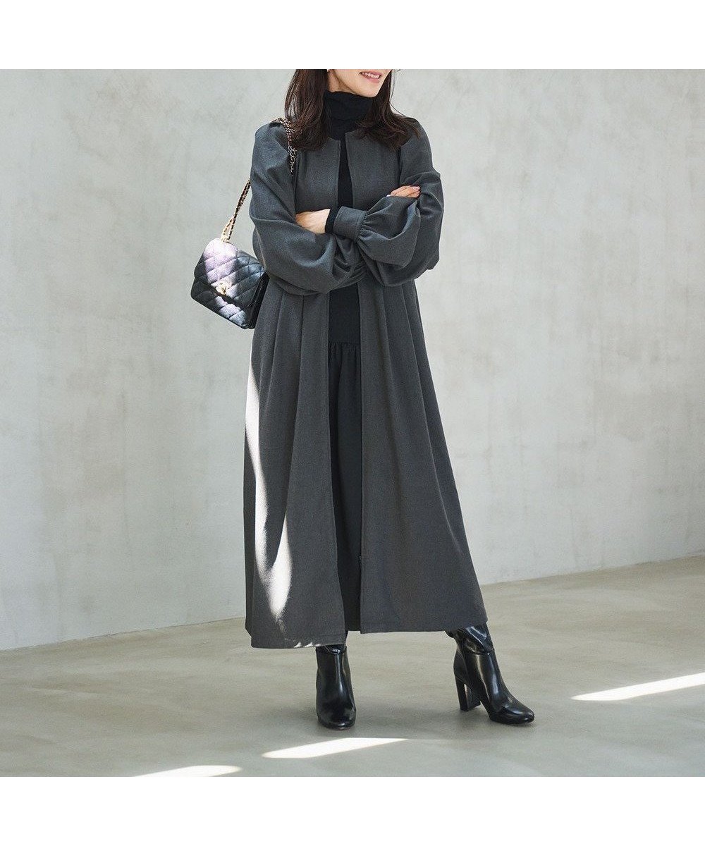 【ハッシュニュアンス/#Newans】の【セレモニーにも】〈亀恭子さんコラボ〉ボリュームスリーブロングワンピース インテリア・キッズ・メンズ・レディースファッション・服の通販 founy(ファニー)  ファッション Fashion レディースファッション Fashion for Women ワンピース Dresses コラボ Collaboration, Collab スリーブ Sleeve, Long Sleeve / Short Sleeve セレモニー Ceremony バランス Balance, Style Balance ロング Long, Long-Length 冬 Winter / This Winter A/W・秋冬 Autumn/Winter グレー|ID: prp329100004624371 ipo3291000000033684698