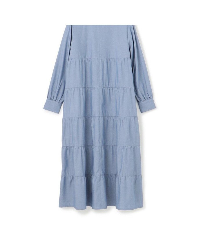 【ジェイプレスヨークストリート/J.PRESS YORK STREET】の【WOMEN】ティアード ワンピース インテリア・キッズ・メンズ・レディースファッション・服の通販 founy(ファニー) https://founy.com/ ファッション Fashion レディースファッション Fashion for Women ワンピース Dresses シャンブレー Chambray, Denim-Like Fabric シンプル Simple, Minimal ティアード Tiered, Tiered Style ティアードワンピース Tiered Dress, Flared Dress ドレープ Drape, Draping Fabric 夏 Summer 春 Spring S/S・春夏 SS, Spring/Summer, Warm Season |ID: prp329100004624811 ipo3291000000033218420