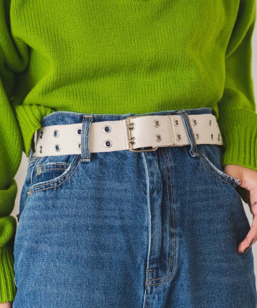 【ウィゴー/WEGO】のダブルハトメベルト インテリア・キッズ・メンズ・レディースファッション・服の通販 founy(ファニー) 　ファッション　Fashion　レディースファッション　Fashion for Women　ベルト&ウエストマーク　Belts & Waist Accessories　シンプル　Simple, Minimal　ボトム　Bottoms, Lower Wear　再入荷　Restock / Back in Stock　オフホワイト|ID: prp329100004624937 ipo3291000000033221634