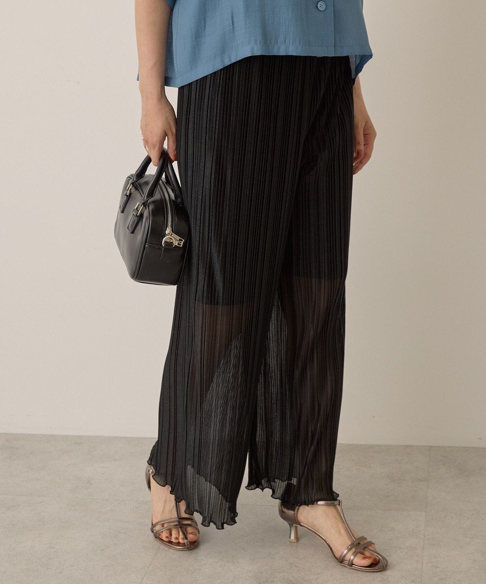 【アメリカンホリック/AMERICAN HOLIC】のラメプリーツパンツ インテリア・キッズ・メンズ・レディースファッション・服の通販 founy(ファニー) 　ファッション　Fashion　レディースファッション　Fashion for Women　パンツ　Pants & Trousers　エアリー　Airy Texture　シアー　Sheer, See-Through　プリーツ　Pleats, Pleated　ポケット　Pocket, Pocket Detail　エレガント 上品　Elegant　夏　Summer　春　Spring　S/S・春夏　SS, Spring/Summer, Warm Season　Black|ID: prp329100004624994 ipo3291000000033222435
