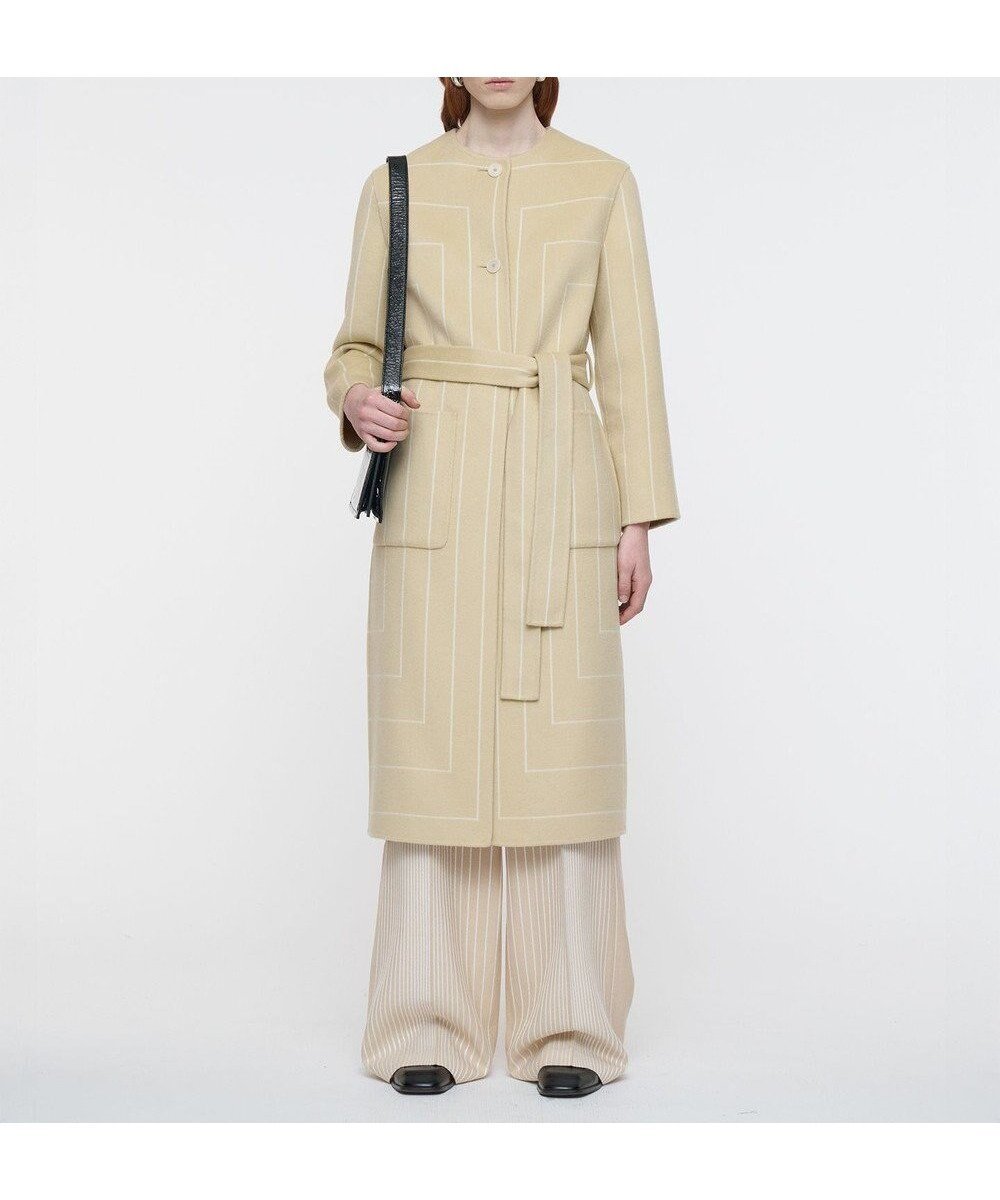 【ジョゼフ/JOSEPH】のジオメトリック ダブルフェイス ロングウールコート 人気、トレンドファッション・服の通販 founy(ファニー) 　ファッション　Fashion　レディースファッション　Fashion for Women　アウター　Coat / Outerwear Collection　コート・ロングコート・ピーコート　Long Coats, Peacoats & More　レディースジャケット・軽アウター　Jackets　新作・新入荷　New Arrivals / New In　エレガント 上品　Elegant　シルク　Silk, 100% Silk　ジャケット　Jacket, Outerwear　ダブル　Double, Double-Breasted　パッチ　Patch, Appliqué　フェイス　Face, Facial Design　ポケット　Pocket, Pocket Detail　ラウンド　Round, Round Neck　ラグジュアリー　Luxury, Elegant　ロング　Long, Long-Length　A/W・秋冬　Autumn/Winter　 other-1|ID: prp329100004625010 ipo3291000000033222624