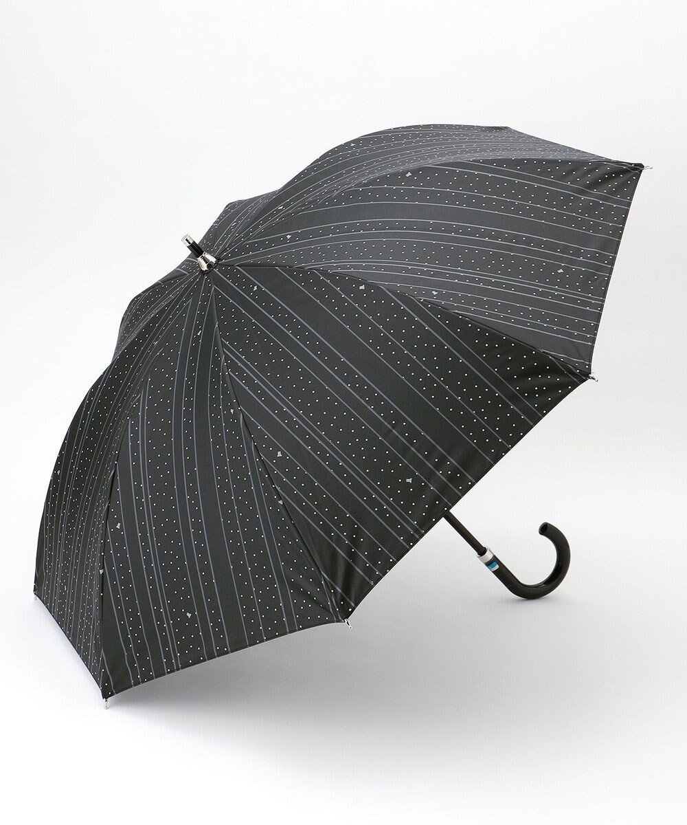 【ムーンバット/MOONBAT】の【ランバン オン ブルー(LANVIN en Bleu)】晴雨兼用日傘 ドットストライプ インテリア・キッズ・メンズ・レディースファッション・服の通販 founy(ファニー) 　ファッション　Fashion　レディースファッション　Fashion for Women　レイングッズ・傘・晴雨兼用傘　Umbrellas & Rain Gear　おすすめ　Recommended / Our Picks　ストライプ　Stripe, Striped Pattern　ドット　Polka Dot, Dot Pattern　ミックス　Mix, Mixed Style　傘　Umbrella, Parasol　日傘　Parasol, UV Umbrella　ブラック|ID: prp329100004625149 ipo3291000000033224857
