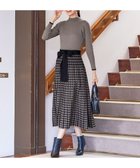【ティアクラッセ/Tiaclasse】の【洗える】千鳥柄ニットプリーツワンピース モカ|ID: prp329100004625153 ipo3291000000033224972