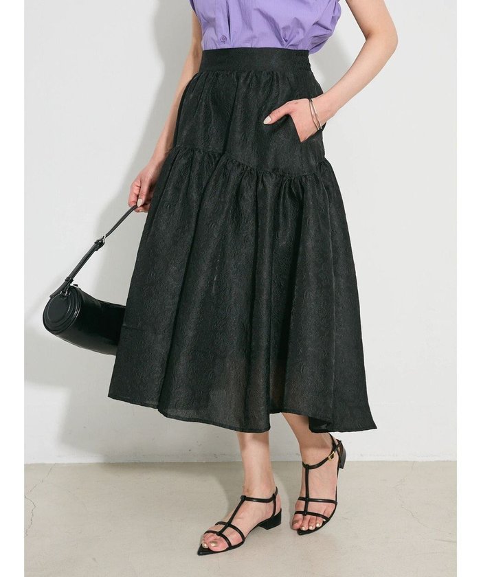 【グリーンパークス/Green Parks】のジャガードボリュームスカート インテリア・キッズ・メンズ・レディースファッション・服の通販 founy(ファニー) https://founy.com/ ファッション Fashion レディースファッション Fashion for Women スカート Skirts おすすめ Recommended / Our Picks ギャザー Gathered, Ruffled シンプル Simple, Minimal ジャカード／ジャガード Jacquard, Woven Pattern ポケット Pocket, Pocket Detail 夏 Summer A/W・秋冬 Autumn/Winter |ID: prp329100004625186 ipo3291000000033683716