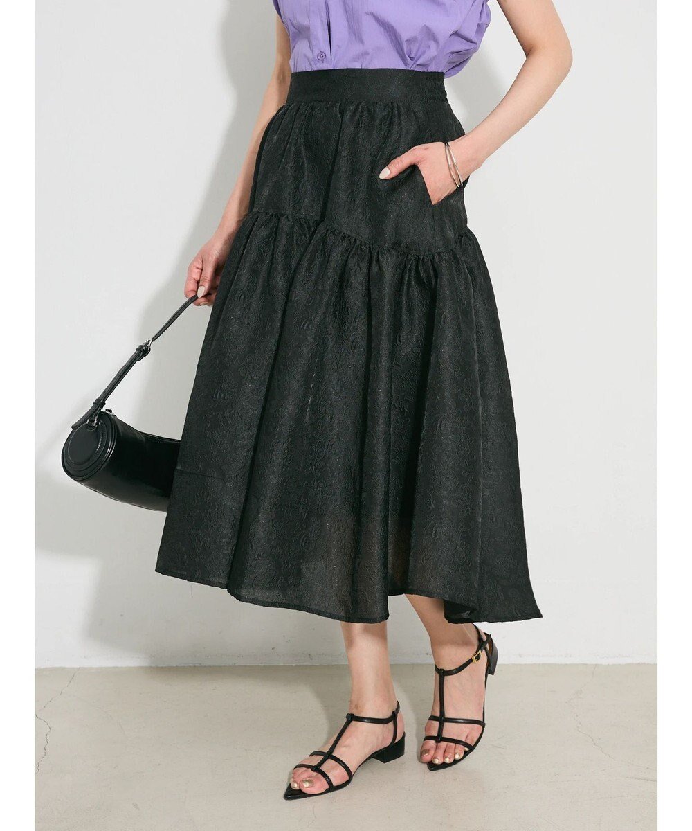 【グリーンパークス/Green Parks】のジャガードボリュームスカート 人気、トレンドファッション・服の通販 founy(ファニー) 　ファッション　Fashion　レディースファッション　Fashion for Women　スカート　Skirts　おすすめ　Recommended / Our Picks　ギャザー　Gathered, Ruffled　シンプル　Simple, Minimal　ジャカード／ジャガード　Jacquard, Woven Pattern　ポケット　Pocket, Pocket Detail　夏　Summer　A/W・秋冬　Autumn/Winter　 other-1|ID: prp329100004625186 ipo3291000000033683716