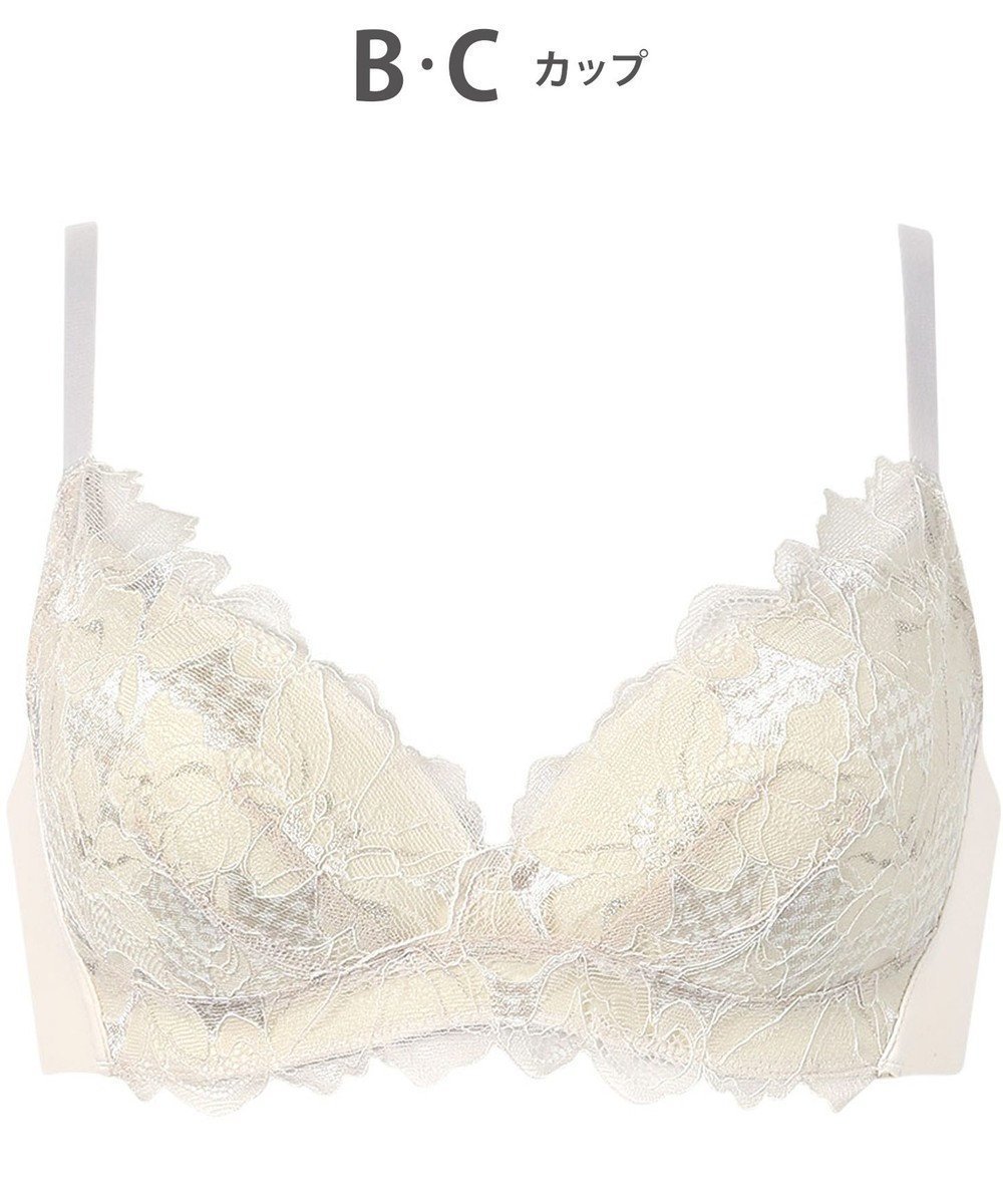 【ワコール/WACOAL】のノンワイヤーブラ 【SUHADA ONE】 谷間メイク ふっくらデコルテ 脇すっきりシルエット レディース BXB411 /ワコール インテリア・キッズ・メンズ・レディースファッション・服の通販 founy(ファニー) 　ファッション　Fashion　レディースファッション　Fashion for Women　アンダー　Underwear Essentials　エレガント 上品　Elegant　デコルテ　Décolleté, Neckline　トレンド　Trend, Trending Now　なめらか　Smooth, Silky Texture　人気　Popular, Best Seller　フィット　Fit, Slim Fit　フラット　Flat, Flat Shoes　フレーム　Frame, Outline　ブラジャー　Bra, Lingerie　プリント　Print, Printed Pattern　モダン　Modern, Contemporary　レース　Lace, Lace Fabric　ワイヤー　Wire, Wired Bra　おすすめ　Recommended / Our Picks　クリーム|ID: prp329100004625334 ipo3291000000035546866