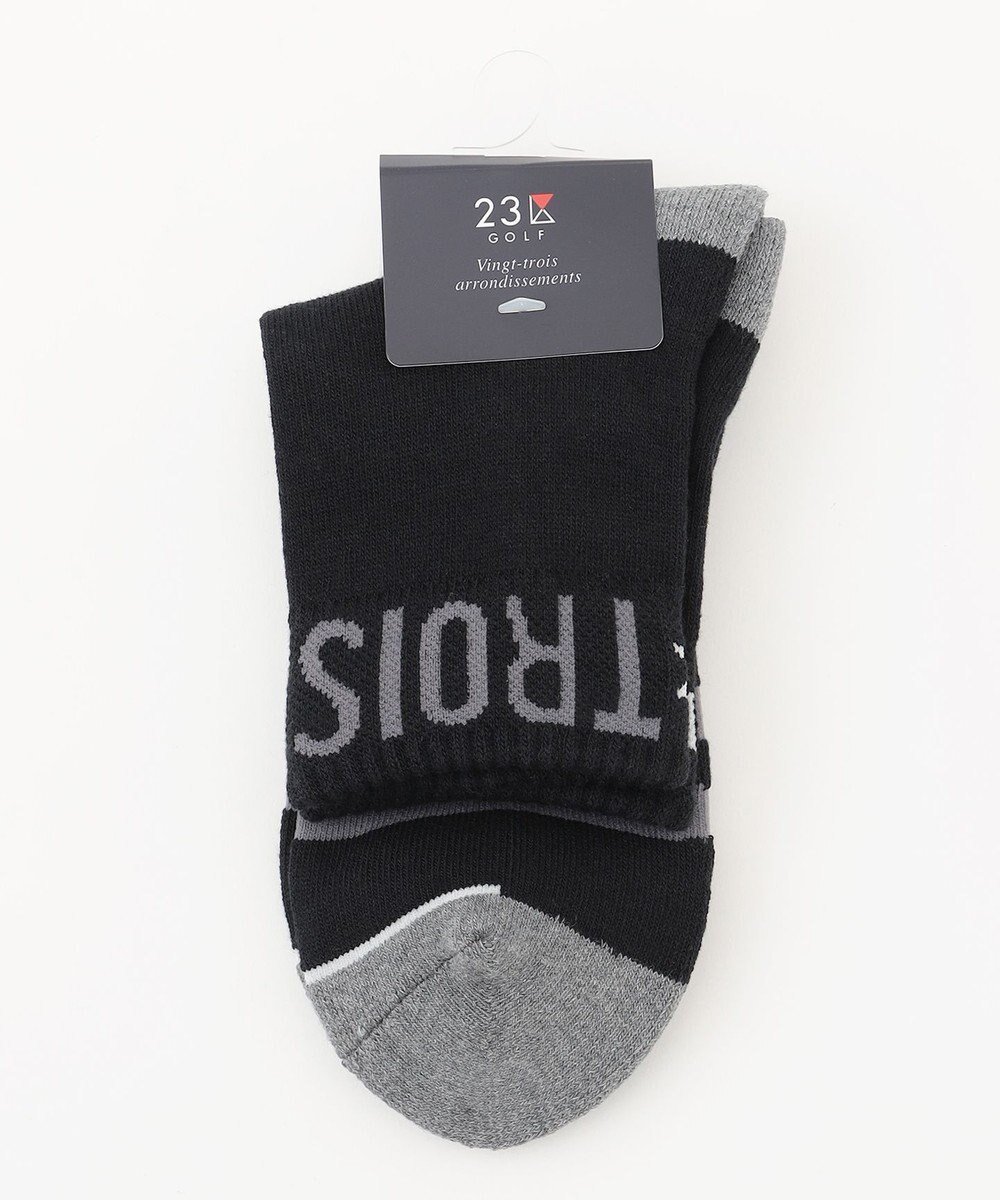【23区 ゴルフ/NIJYUSANKU GOLF】の【WOMEN】ロゴラインハーフソックス 15cm インテリア・キッズ・メンズ・レディースファッション・服の通販 founy(ファニー) 　ファッション　Fashion　レディースファッション　Fashion for Women　ソックス&靴下　Socks & Hosiery　レッグウェア・ストッキング　Legwear & Hosiery　アクリル　Acrylic Material　抗菌　Antibacterial, Bacteria-Resistant　シンプル　Simple, Minimal　スポーツ　Sports, Activewear　ソックス　Socks, Hosiery　トレンド　Trend, Trending Now　ハーフ　Half, Half-Length　フィット　Fit, Slim Fit　おすすめ　Recommended / Our Picks　ゴルフ　Golf　ブラック系|ID: prp329100004625345 ipo3291000000033229506