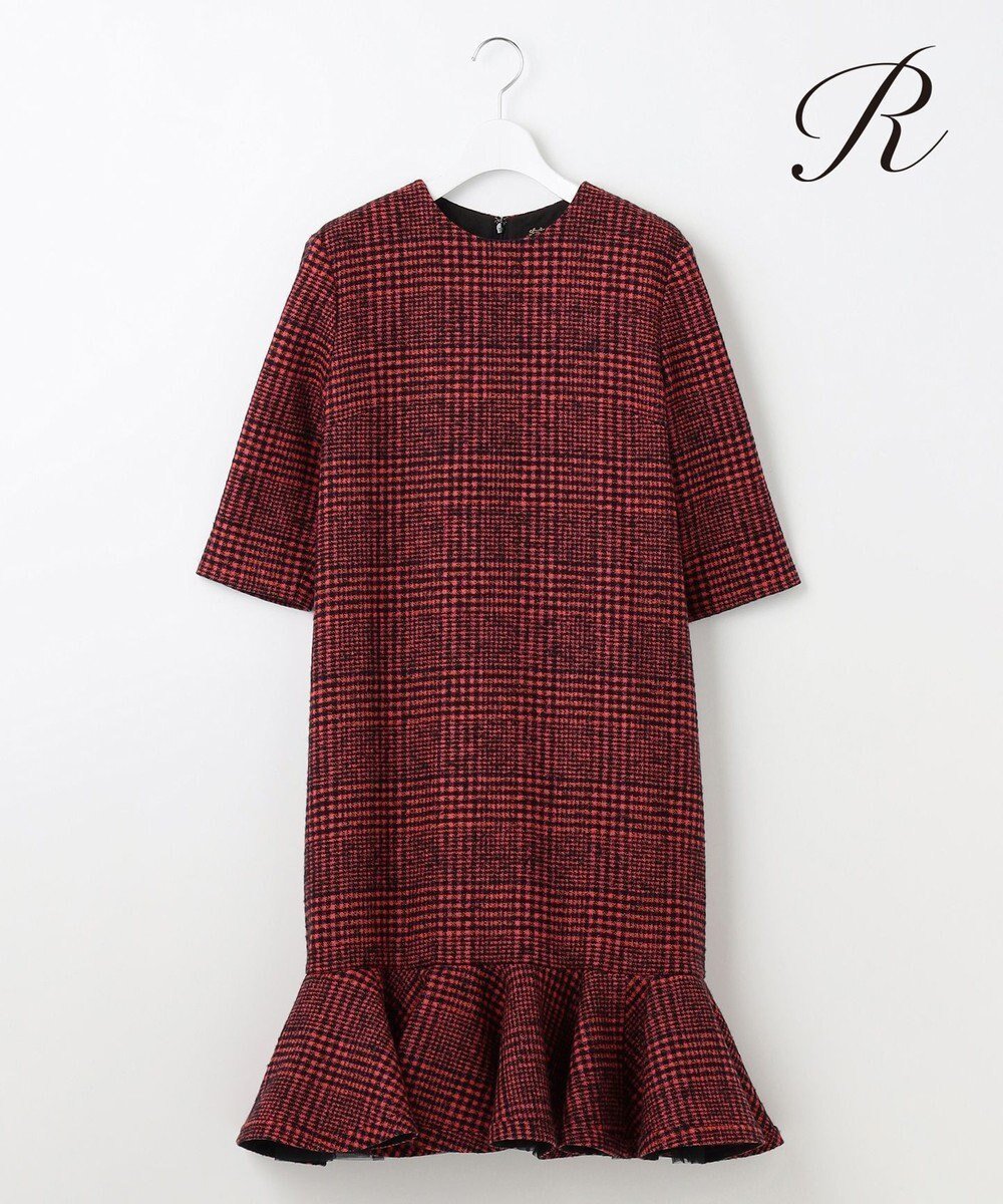 【23区/NIJYUSANKU】の【R(アール)】MANTECOツイード ペプラムワンピース 人気、トレンドファッション・服の通販 founy(ファニー) 　ファッション　Fashion　レディースファッション　Fashion for Women　ワンピース　Dresses　イタリア　Italy　インポート　Imported Fashion　クラシカル　Classical, Vintage-Inspired　コレクション　Collection, Seasonal Line　チェック　Check, Plaid, Tartan　チュール　Tulip, Tulip Motif　ツイード　Twill, Twill Weave　人気　Popular, Best Seller　フラット　Flat, Flat Shoes　フレア　Flare, Flared　ペプラム　Peplum, Flared Hem　ミックス　Mix, Mixed Style　A/W・秋冬　Autumn/Winter　冬　Winter / This Winter　2024年　2024　2024-2025秋冬・A/W　Autumn/Winter 2024–25 AW24–25　 other-1|ID: prp329100004625500 ipo3291000000033231111