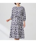 【ジェイ プレス/J.PRESS】の【洗える】スパンフラワープリント ワンピース オフ×ネイビー系|ID: prp329100004625514 ipo3291000000033476157