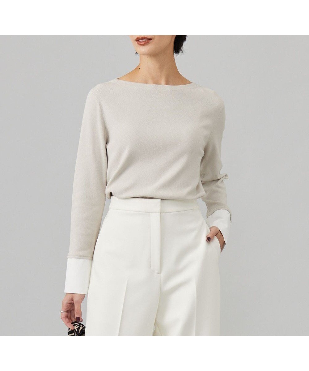 【アイシービー/iCB】の【洗える】 クロスコンビ デザインニットプルオーバー インテリア・キッズ・メンズ・レディースファッション・服の通販 founy(ファニー) 　ファッション　Fashion　レディースファッション　Fashion for Women　トップス・カットソー　Cut & Sew Tops　ニット　Knit Tops & Sweaters　カジュアルプルオーバー・ニットトップス　Pullovers & Knit Tops / Casual Pullovers　洗える　Machine Washable　カフス　Cuff Design　クラシカル　Classical, Vintage-Inspired　コンパクト　Compact, Small Size　コンビ　Combo, Combination Style　シンプル　Simple, Minimal　ジャケット　Jacket, Outerwear　ストレッチ　Stretch, Stretchy Fabric　セーター　Sweater, Knitwear　ツイル　Twist, Twisted Detail　ブルゾン　Blouson, Bomber Jacket　モダン　Modern, Contemporary　A/W・秋冬　Autumn/Winter　おすすめ　Recommended / Our Picks　2024年　2024　2024-2025秋冬・A/W　Autumn/Winter 2024–25 AW24–25　トープ系|ID: prp329100004625522 ipo3291000000036293370