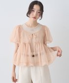 【アースミュージックアンドエコロジー/earth music&ecology】のSET2点チュールバルーンブラウス+ロゴタンク Pink Beige|ID: prp329100004625668 ipo3291000000033490796