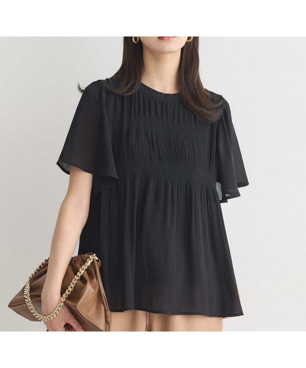 【アースミュージックアンドエコロジー/earth music&ecology】のマジョリカプリーツ半袖ブラウス インテリア・キッズ・メンズ・レディースファッション・服の通販 founy(ファニー) ファッション Fashion レディースファッション Fashion for Women トップス・カットソー Cut & Sew Tops シャツ・ブラウス・オフィスカジュアル Elegant Blouses & Button-Ups おすすめ Recommended / Our Picks ダウン Down, Puffer デニム Denim, Jeans Material フェミニン Feminine, Girly フレア Flare, Flared プリーツ Pleats, Pleated ボトム Bottoms, Lower Wear ポケット Pocket, Pocket Detail ワイド Wide, Wide Fit 人気 Popular, Best Seller 半袖 Short Sleeve, Half Sleeve 定番 Standard, Basic Item A/W・秋冬 Autumn/Winter Black|ID: prp329100004625669 ipo3291000000033235639