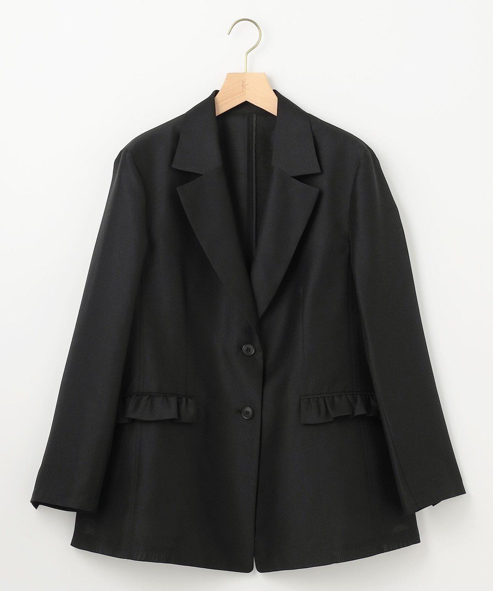 【組曲/KUMIKYOKU】のフリルディテールシアー ジャケット インテリア・キッズ・メンズ・レディースファッション・服の通販 founy(ファニー) 　ファッション　Fashion　レディースファッション　Fashion for Women　アウター　Coat / Outerwear Collection　レディースジャケット・軽アウター　Jackets　テーラードジャケット / 通勤・きれいめスタイル　Tailored Jackets & Blazers　インナー　Innerwear　秋　Autumn　切替　Switching, Contrast Panel　シアー　Sheer, See-Through　シルク　Silk, 100% Silk　ジャケット　Jacket, Outerwear　トレンド　Trend, Trending Now　フェミニン　Feminine, Girly　フリル　Frill, Ruffle　フレア　Flare, Flared　ペプラム　Peplum, Flared Hem　ポケット　Pocket, Pocket Detail　A/W・秋冬　Autumn/Winter　夏　Summer　ブラック系|ID: prp329100004625677 ipo3291000000033235699