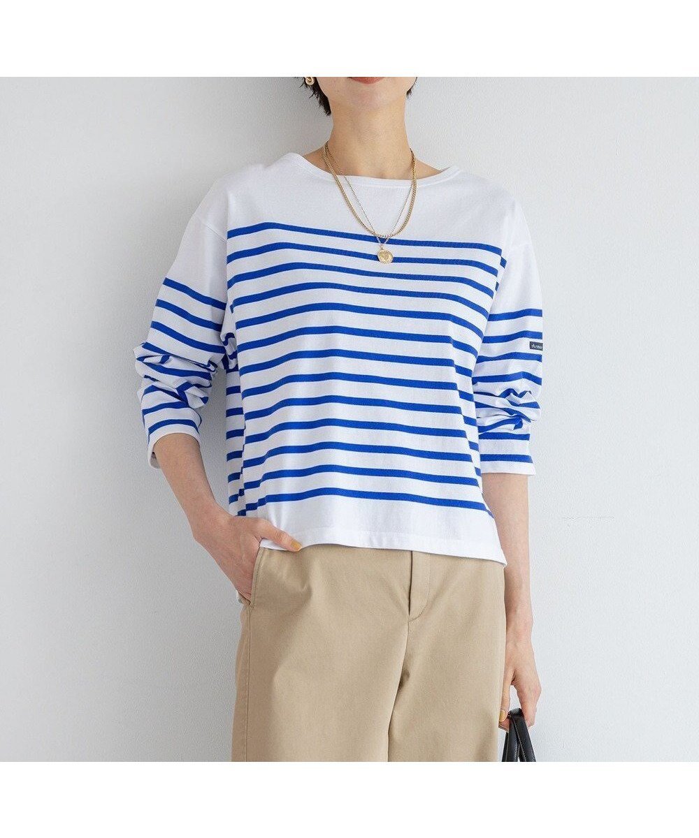 【23区/NIJYUSANKU】の【洗える】Armor-lux パネルボーダー 長袖Tシャツ インテリア・キッズ・メンズ・レディースファッション・服の通販 founy(ファニー) 　ファッション　Fashion　レディースファッション　Fashion for Women　トップス・カットソー　Cut & Sew Tops　シャツ・ブラウス・オフィスカジュアル　Elegant Blouses & Button-Ups　ロングTシャツ・Tシャツ　Longline T-Shirts & Tees　カットソー・ベーシックTシャツ　Cut-and-Sewn Tops / Stretch Tees & Basics　洗える　Machine Washable　カットソー　Cut and Sewn Top　シンプル　Simple, Minimal　ジャケット　Jacket, Outerwear　デニム　Denim, Jeans Material　長袖　Long Sleeve, Full Sleeve　バスク　Basque, Basque Style　フィット　Fit, Slim Fit　フランス　France, French　ボーダー　Border, Stripe　ロング　Long, Long-Length　ワーク　Workwear, Utility Style　A/W・秋冬　Autumn/Winter　冬　Winter / This Winter　新作・新入荷　New Arrivals / New In　エレガント 上品　Elegant　2025年　2025　2025-2026秋冬・A/W　Autumn/Winter 2025–26 AW25–26　オフ×ロイヤルブルー|ID: prp329100004625694 ipo3291000000033235816