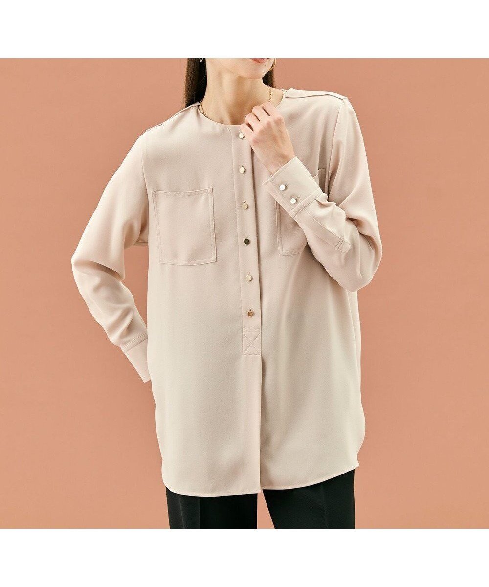 【ベイジ,/BEIGE,】の【WEB限定・洗える】CLARION / ゴールド釦クルーネックブラウス インテリア・キッズ・メンズ・レディースファッション・服の通販 founy(ファニー) 　ファッション　Fashion　レディースファッション　Fashion for Women　トップス・カットソー　Cut & Sew Tops　シャツ・ブラウス・オフィスカジュアル　Elegant Blouses & Button-Ups　夏　Summer　S/S・春夏　SS, Spring/Summer, Warm Season　洗える　Machine Washable　A/W・秋冬　Autumn/Winter　Beige|ID: prp329100004625700 ipo3291000000033931842
