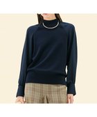 【ベイジ,/BEIGE,】の【WEB限定・洗える】LECERF / 異素材ドッキングストレッチニット Navy|ID: prp329100004625701 ipo3291000000034279407