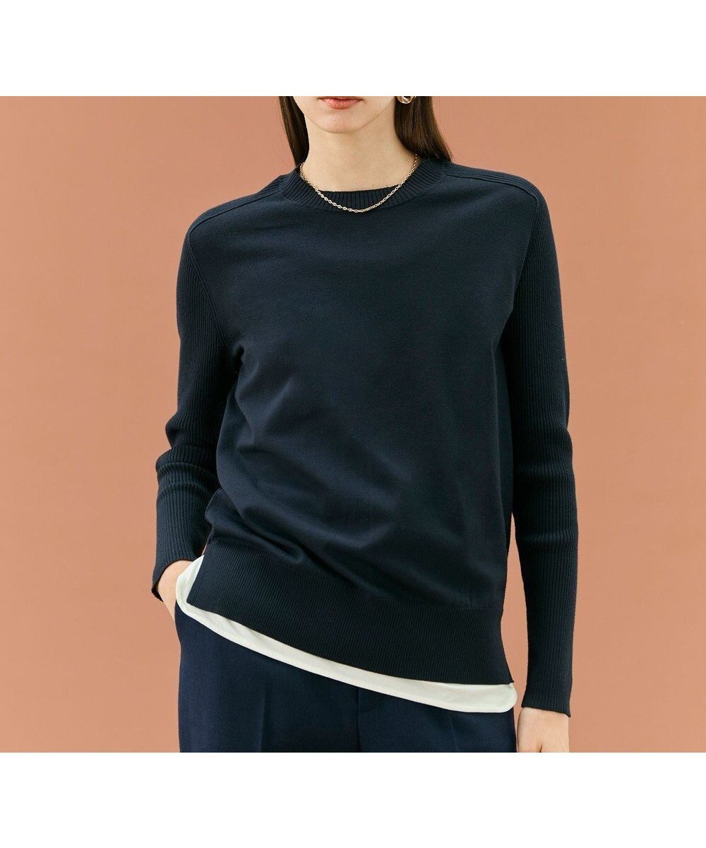【ベイジ,/BEIGE,】の【WEB限定・洗える】WILLOW / ストレッチクルーネックリブニット インテリア・キッズ・メンズ・レディースファッション・服の通販 founy(ファニー) 　ファッション　Fashion　レディースファッション　Fashion for Women　トップス・カットソー　Cut & Sew Tops　ニット　Knit Tops & Sweaters　セーター　Sweater, Knitwear　夏　Summer　S/S・春夏　SS, Spring/Summer, Warm Season　洗える　Machine Washable　A/W・秋冬　Autumn/Winter　Navy|ID: prp329100004625703 ipo3291000000033943704