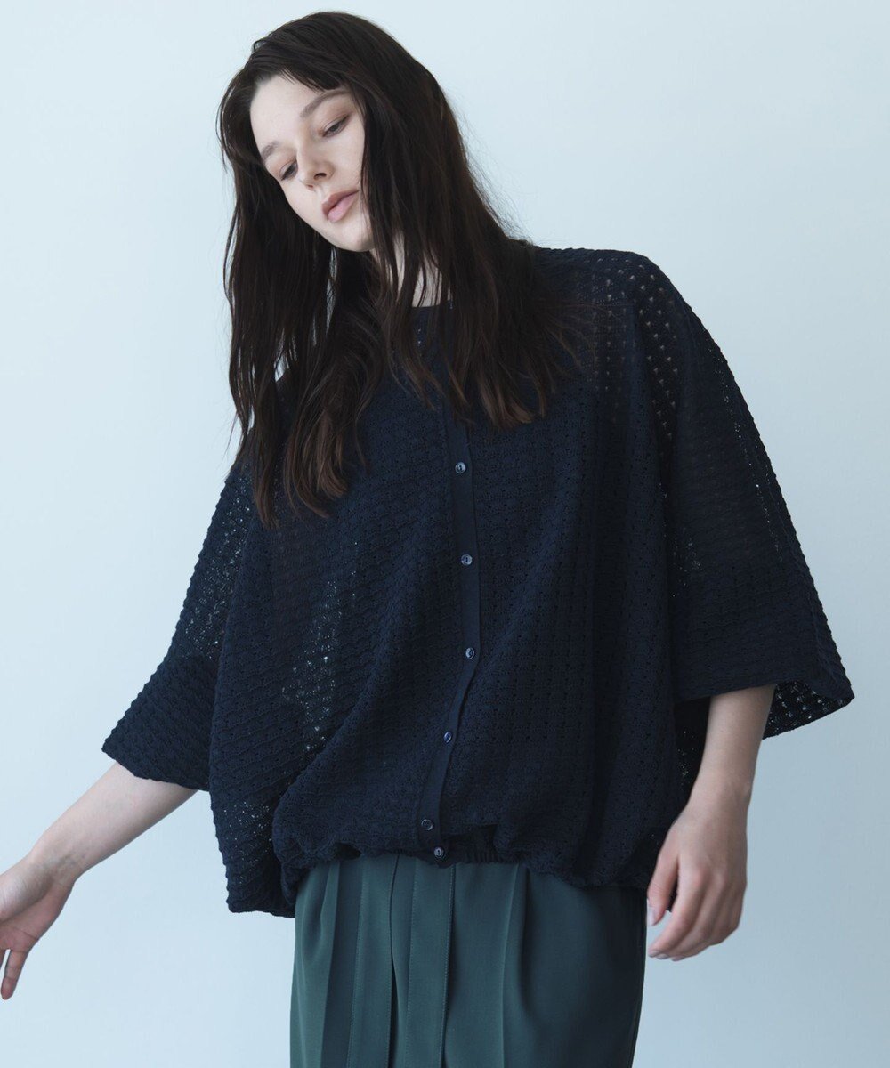 【自由区/JIYU-KU】の【カトリエムブーケ】Texture formeバックリボンディテールプルオーバー インテリア・キッズ・メンズ・レディースファッション・服の通販 founy(ファニー) 　ファッション　Fashion　レディースファッション　Fashion for Women　トップス・カットソー　Cut & Sew Tops　ニット　Knit Tops & Sweaters　カジュアルプルオーバー・ニットトップス　Pullovers & Knit Tops / Casual Pullovers　サテン　Satin, Glossy Fabric　スリーブ　Sleeve, Long Sleeve / Short Sleeve　セーター　Sweater, Knitwear　フォルム　Silhouette, Form　リボン　Ribbon, Bow　A/W・秋冬　Autumn/Winter　ネイビー|ID: prp329100004625706 ipo3291000000033270998