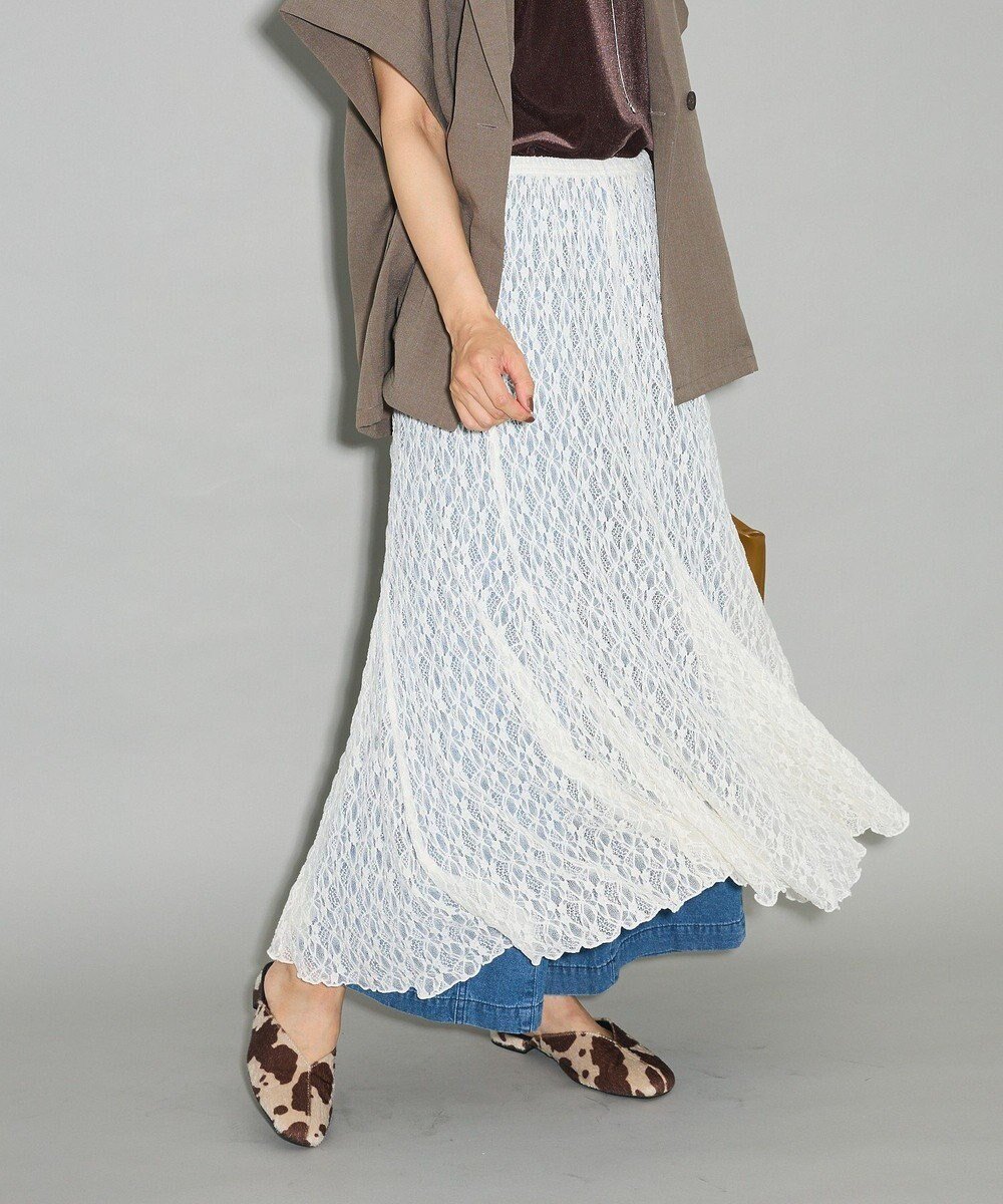 【グリーンパークス/Green Parks】の2WAYパネル切り替えレースフレアスカート 人気、トレンドファッション・服の通販 founy(ファニー) 　ファッション　Fashion　レディースファッション　Fashion for Women　スカート　Skirts　Aライン・フレアスカート　A-Line & Flared Skirts　おすすめ　Recommended / Our Picks　ジャケット　Jacket, Outerwear　タンク　Tank Top, Sleeveless Top　フレア　Flare, Flared　ペチコート　Petticoat, Underskirt　ポケット　Pocket, Pocket Detail　レース　Lace, Lace Fabric　ロング　Long, Long-Length　エレガント 上品　Elegant　A/W・秋冬　Autumn/Winter　 other-1|ID: prp329100004625820 ipo3291000000033237199