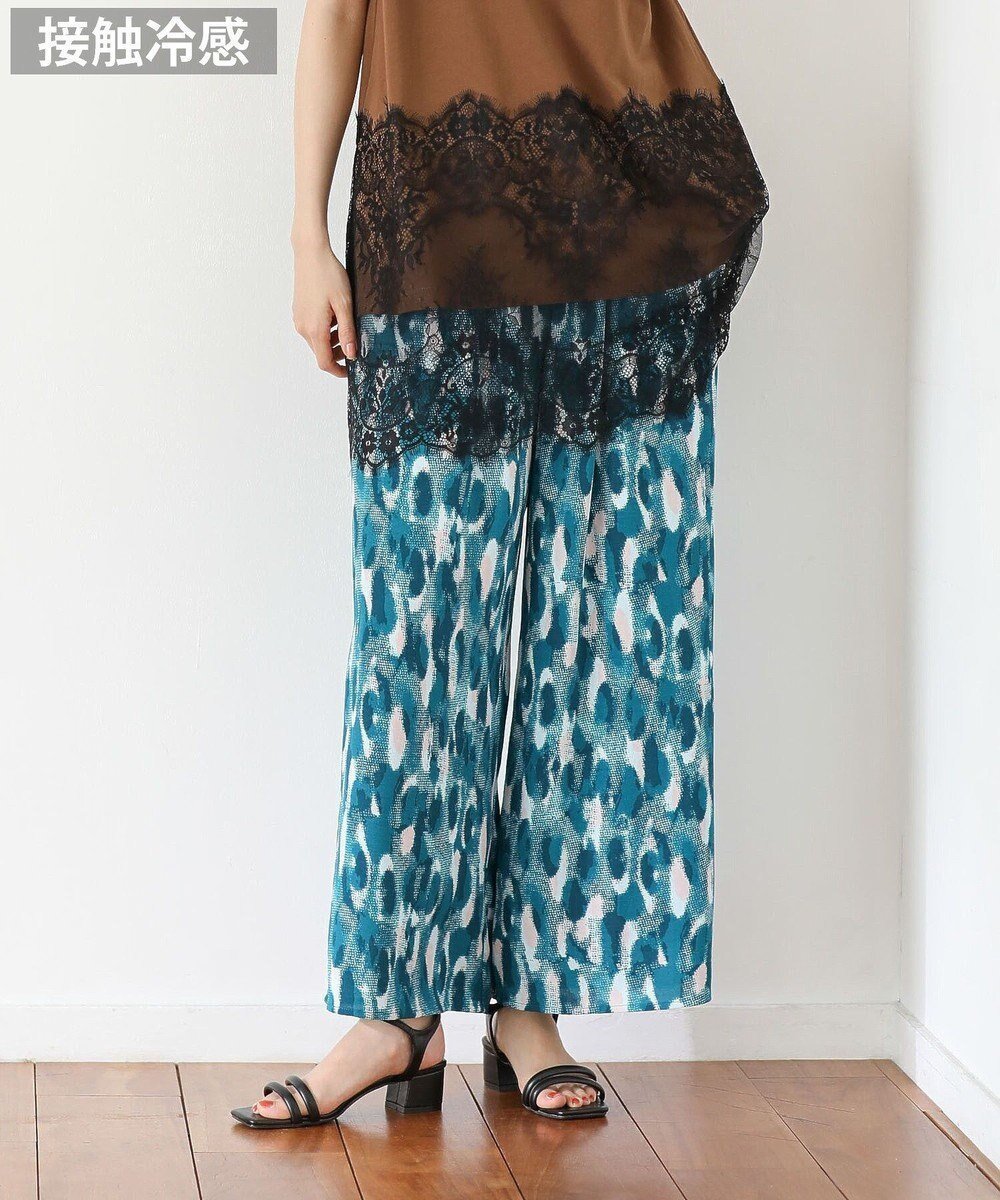 【グリーンパークス/Green Parks】の柄イージーパンツⅣ(ワイド) インテリア・キッズ・メンズ・レディースファッション・服の通販 founy(ファニー)  ファッション Fashion レディースファッション Fashion for Women パンツ Pants & Trousers おすすめ Recommended / Our Picks シンプル Simple, Minimal ポケット Pocket, Pocket Detail レオパード Leopard, Animal Print ワイド Wide, Wide Fit A/W・秋冬 Autumn/Winter Green|ID: prp329100004625828 ipo3291000000034282988