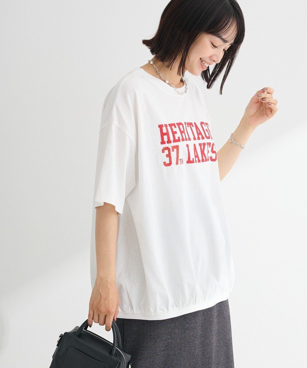 【グリーンパークス/Green Parks】のカレッジロゴ刺繍5分袖チュニック 人気、トレンドファッション・服の通販 founy(ファニー) 　ファッション　Fashion　レディースファッション　Fashion for Women　ワンピース　Dresses　チュニック　Tunic Tops & Dresses　ギャザー　Gathered, Ruffled　チュニック　Tunic, Long Top　プリント　Print, Printed Pattern　ポケット　Pocket, Pocket Detail　A/W・秋冬　Autumn/Winter　 other-1|ID: prp329100004625829 ipo3291000000033237308