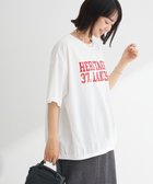 【グリーンパークス/Green Parks】のカレッジロゴ刺繍5分袖チュニック Off White|ID: prp329100004625829 ipo3291000000033237311