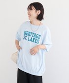 【グリーンパークス/Green Parks】のカレッジロゴ刺繍5分袖チュニック Blue|ID: prp329100004625829 ipo3291000000033325698