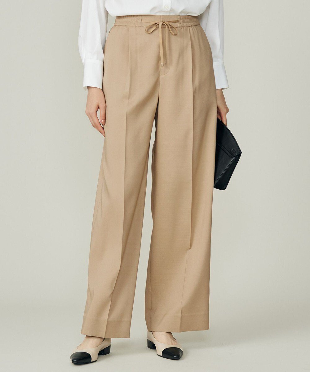 【自由区/JIYU-KU】の【カタログ掲載】ウールライクストレッチワイド パンツ インテリア・キッズ・メンズ・レディースファッション・服の通販 founy(ファニー) 　ファッション　Fashion　レディースファッション　Fashion for Women　パンツ　Pants & Trousers　ストレート　Straight, Straight Cut　ドレープ　Drape, Draping Fabric　バランス　Balance, Style Balance　ワイド　Wide, Wide Fit　A/W・秋冬　Autumn/Winter　ベージュ|ID: prp329100004625838 ipo3291000000033237397