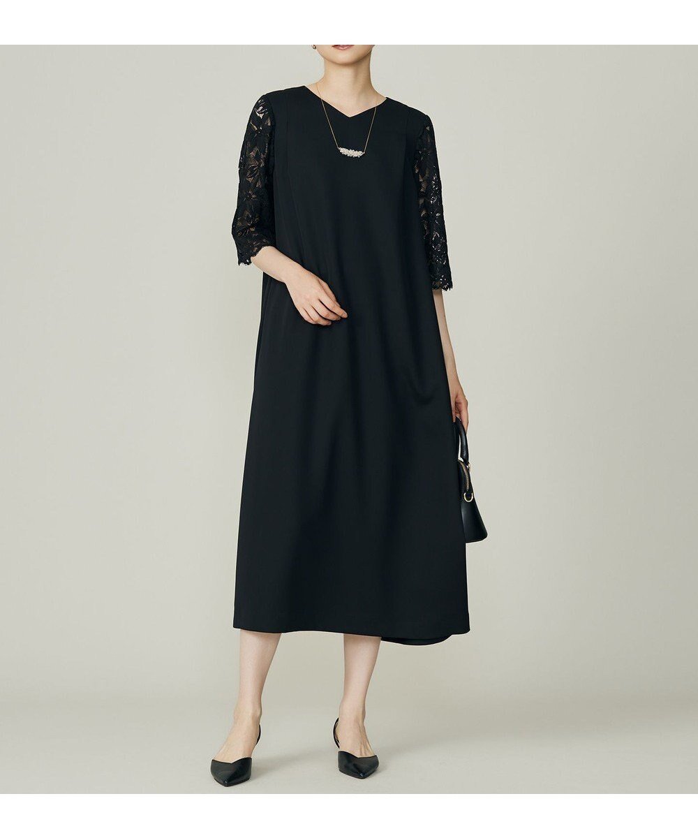 【自由区/JIYU-KU】の【洗える】フラワーレースダブルクロス ワンピース 人気、トレンドファッション・服の通販 founy(ファニー) 　ファッション　Fashion　レディースファッション　Fashion for Women　ワンピース　Dresses　アクセサリー　Fashion Accessories　エレガント 上品　Elegant　洗える　Machine Washable　バランス　Balance, Style Balance　フレア　Flare, Flared　モチーフ　Motif, Design Theme　ラッセル　Raschel, Raschel Lace　レース　Lace, Lace Fabric　A/W・秋冬　Autumn/Winter　セレモニー　Ceremony　ビジネス 仕事 通勤　Business / Work / Commuting　 other-1|ID: prp329100004625839 ipo3291000000033237402