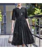 【ティアクラッセ/Tiaclasse】の【洗える】変形ドット柄ワンピース ブラック|ID: prp329100004625842 ipo3291000000033353824