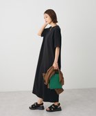 【クラフトスタンダードブティック/CRAFT STANDARD BOUTIQUE】のビッグシルエット5分袖ワンピース Black|ID: prp329100004625848 ipo3291000000033309816
