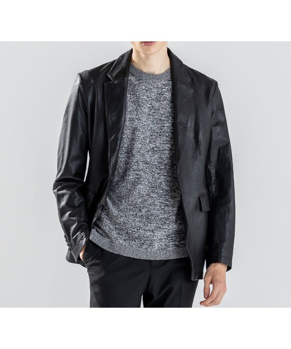 【ジョゼフ オム/JOSEPH HOMME / MEN】の新素材【シャツ感覚で羽織れる軽さ】シュリンクエアレザー ジャケット インテリア・キッズ・メンズ・レディースファッション・服の通販 founy(ファニー) 　ファッション　Fashion　メンズファッション　Fashion for Men　アウター　Men's Coats Outerwear　テーラードジャケット　Tailored Jackets & Blazers　エレガント 上品　Elegant　ジャケット　Jacket, Outerwear　スラックス　Slacks, Dress Pants　センター　Center, Center Line　デニム　Denim, Jeans Material　フラップ　Flap, Flap Pocket　ベーシック　Basic, Essential　ポケット　Pocket, Pocket Detail　A/W・秋冬　Autumn/Winter　S/S・春夏　SS, Spring/Summer, Warm Season　新作・新入荷　New Arrivals / New In　夏　Summer　ブラック系|ID: prp329100004626519 ipo3291000000033246080