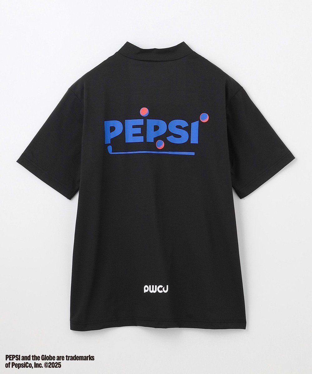 【ピーダブリュサーキュラス/PW CIRCULUS】の〈Pepsiコラボ〉【UNISEX】Pepsi GOLF Graphic モックネックT インテリア・キッズ・メンズ・レディースファッション・服の通販 founy(ファニー) 　ファッション　Fashion　レディースファッション　Fashion for Women　トップス・カットソー　Cut & Sew Tops　シャツ・ブラウス・オフィスカジュアル　Elegant Blouses & Button-Ups　ロングTシャツ・Tシャツ　Longline T-Shirts & Tees　カットソー・ベーシックTシャツ　Cut-and-Sewn Tops / Stretch Tees & Basics　春　Spring　カットソー　Cut and Sewn Top　クール　Cool, Chic　グラフィック　Graphic, Graphic Design　コラボ　Collaboration, Collab　吸水　Absorbent, Quick-Dry　軽量　Lightweight, Ultra Light　ストレッチ　Stretch, Stretchy Fabric　フロント　Front, Front Design　モックネック　Mock Neck, Short Turtleneck　モノトーン　Monotone, Black and White　ユニセックス　Unisex, Genderless　S/S・春夏　SS, Spring/Summer, Warm Season　おすすめ　Recommended / Our Picks　夏　Summer　ゴルフ　Golf　ブラック系|ID: prp329100004626776 ipo3291000000033389722