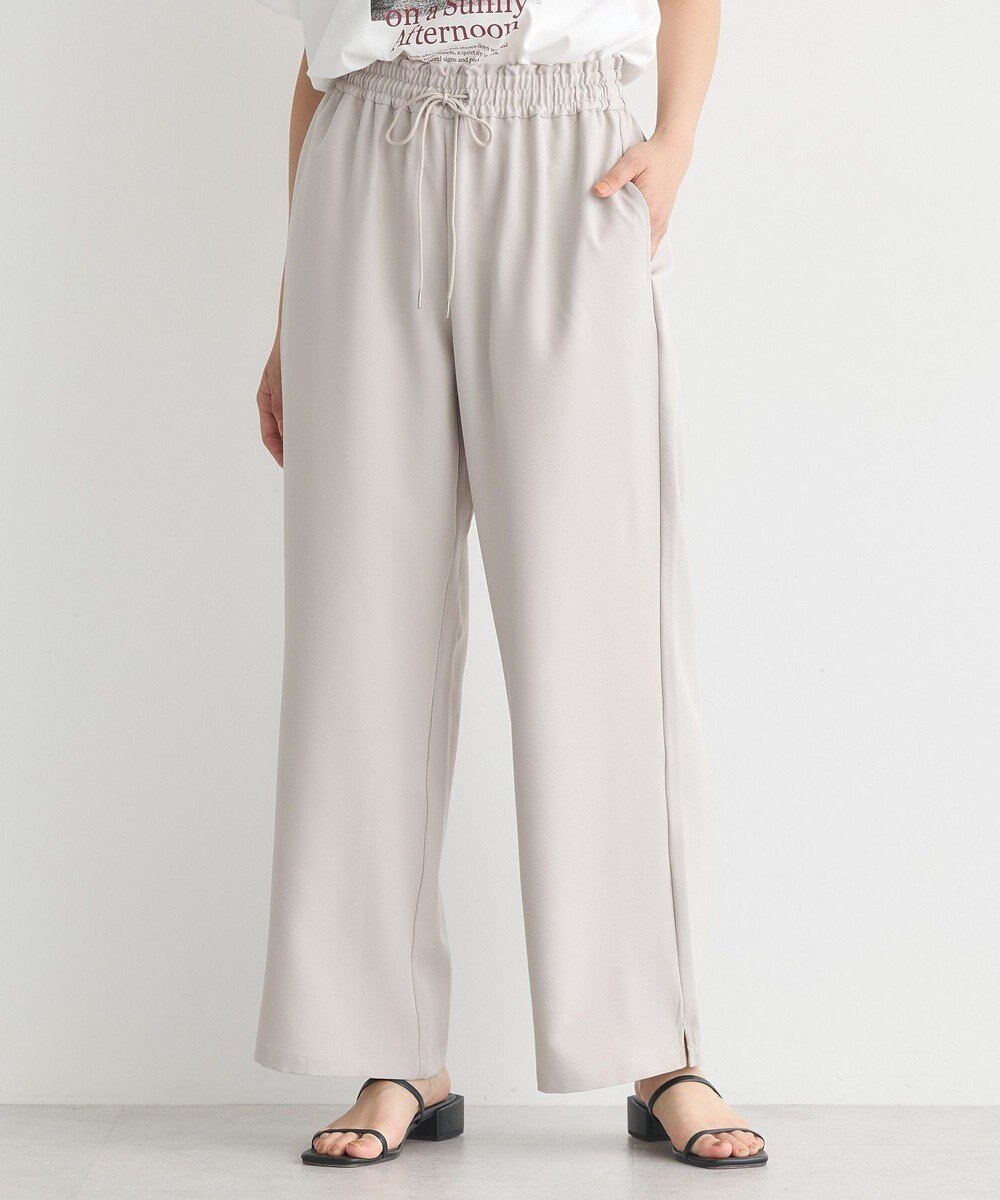 【アースミュージックアンドエコロジー/earth music&ecology】のリラックスワイドパンツ インテリア・キッズ・メンズ・レディースファッション・服の通販 founy(ファニー) 　ファッション　Fashion　レディースファッション　Fashion for Women　パンツ　Pants & Trousers　シャーリング　Shirring, Ruched　シンプル　Simple, Minimal　ジャケット　Jacket, Outerwear　セットアップ　Set-Up, Coordinated Outfit　ポケット　Pocket, Pocket Detail　ロング　Long, Long-Length　ワイド　Wide, Wide Fit　A/W・秋冬　Autumn/Winter　Gray Beige|ID: prp329100004626780 ipo3291000000033249845