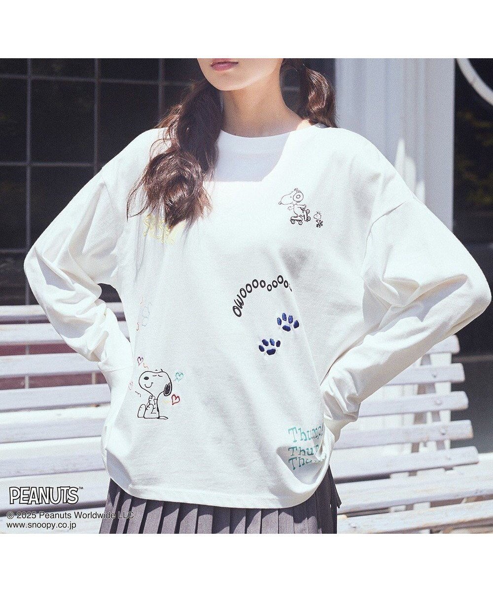 【アースミュージックアンドエコロジー/earth music&ecology】の【綿100%】PEANUTS/earth マルチカラーアートロンT 人気、トレンドファッション・服の通販 founy(ファニー) ファッション Fashion レディースファッション Fashion for Women トップス・カットソー Cut & Sew Tops シャツ・ブラウス・オフィスカジュアル Elegant Blouses & Button-Ups ロングTシャツ・Tシャツ Longline T-Shirts & Tees カットソー・ベーシックTシャツ Cut-and-Sewn Tops / Stretch Tees & Basics おすすめ Recommended / Our Picks カットソー Cut and Sewn Top シンプル Simple, Minimal プリント Print, Printed Pattern ボトム Bottoms, Lower Wear ポケット Pocket, Pocket Detail モチーフ Motif, Design Theme A/W・秋冬 Autumn/Winter other-1|ID: prp329100004626785 ipo3291000000033249873