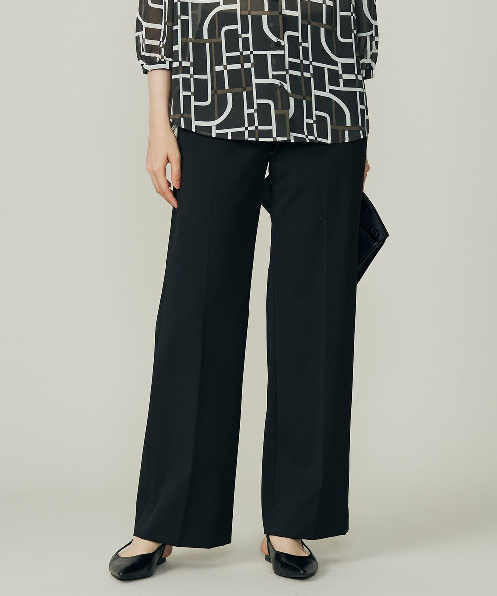 【自由区/JIYU-KU】の【カタログ掲載】TRギャバストレート パンツ インテリア・キッズ・メンズ・レディースファッション・服の通販 founy(ファニー) 　ファッション　Fashion　レディースファッション　Fashion for Women　パンツ　Pants & Trousers　ギャザー　Gathered, Ruffled　コンパクト　Compact, Small Size　ストレッチ　Stretch, Stretchy Fabric　ストレート　Straight, Straight Cut　センター　Center, Center Line　定番　Standard, Basic Item　人気　Popular, Best Seller　フィット　Fit, Slim Fit　ローズ　Rose, Rose Motif　A/W・秋冬　Autumn/Winter　ブラック|ID: prp329100004626795 ipo3291000000036294906