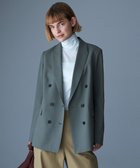 【アイシービー/iCB】の【UVカット・洗える】ウール2WAYストレッチ ダブルブレストジャケット スモークグリーン系|ID: prp329100004626830 ipo3291000000033824624