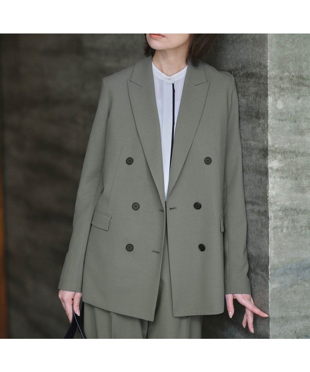 【アイシービー/iCB】のウール2WAYストレッチ ダブルブレストジャケット インテリア・キッズ・メンズ・レディースファッション・服の通販 founy(ファニー) 　ファッション　Fashion　レディースファッション　Fashion for Women　アウター　Coat / Outerwear Collection　レディースジャケット・軽アウター　Jackets　テーラードジャケット / 通勤・きれいめスタイル　Tailored Jackets & Blazers　洗える　Machine Washable　キャミソール　Camisole, Spaghetti Strap Top　シェイプ　Shape, Slim Fit　ジャケット　Jacket, Outerwear　ストレッチ　Stretch, Stretchy Fabric　セットアップ　Set-Up, Coordinated Outfit　ブルゾン　Blouson, Bomber Jacket　ベスト　Vest, Waistcoat　ワイド　Wide, Wide Fit　A/W・秋冬　Autumn/Winter　2025年　2025　2025-2026秋冬・A/W　Autumn/Winter 2025–26 AW25–26　スモークグリーン系|ID: prp329100004626830 ipo3291000000035700453