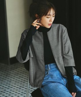 【アイシービー/iCB】の【先行予約・UVカット・洗える】ウール2WAYストレッチ ノーカラーブルゾン 人気、トレンドファッション・服の通販 founy(ファニー) ファッション Fashion レディースファッション Fashion for Women アウター Coat / Outerwear Collection レディースジャケット・軽アウター Jackets ブルゾンジャケット・スポーティアウター Blouson Jackets 洗える Machine Washable キャミソール Camisole, Spaghetti Strap Top ジャケット Jacket, Outerwear ストレッチ Stretch, Stretchy Fabric スリーブ Sleeve, Long Sleeve / Short Sleeve ドローストリング Drawstring, Pull Cord ハーフ Half, Half-Length フォルム Silhouette, Form ブルゾン Blouson, Bomber Jacket ベスト Vest, Waistcoat ボトム Bottoms, Lower Wear ヨーク Yoke, Yoke Design ワイド Wide, Wide Fit A/W・秋冬 Autumn/Winter 2025年 2025 2025-2026秋冬・A/W Autumn/Winter 2025–26 AW25–26 |ID:prp329100004626843