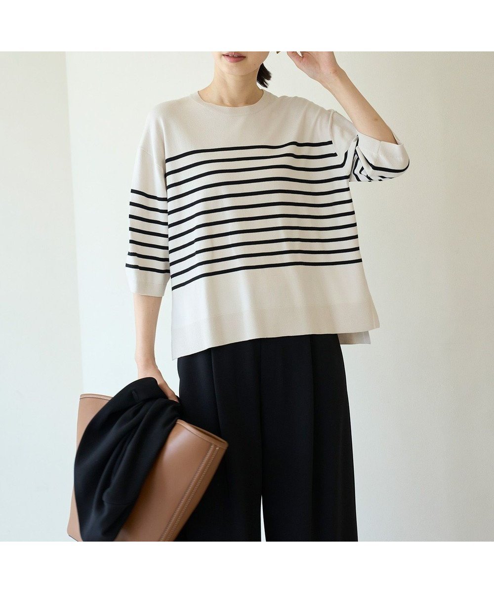 【アンフィーロ 自由区/UNFILO】のマイビューティニット ハーフスリーブ インテリア・キッズ・メンズ・レディースファッション・服の通販 founy(ファニー) ファッション Fashion レディースファッション Fashion for Women トップス・カットソー Cut & Sew Tops ニット Knit Tops & Sweaters ウォッシャブル Machine Washable 春 Spring 秋 Autumn クロップド Cropped, Short Length 抗菌 Antibacterial, Bacteria-Resistant スリット Slit, Slit Detail スリーブ Sleeve, Long Sleeve / Short Sleeve セーター Sweater, Knitwear ツイスト Tweed, Tweed Fabric 人気 Popular, Best Seller ハーフ Half, Half-Length ヘムライン Hemline, Bottom Cut ボトム Bottoms, Lower Wear S/S・春夏 SS, Spring/Summer, Warm Season 夏 Summer グレージュ×ブラック|ID: prp329100004626845 ipo3291000000033451609