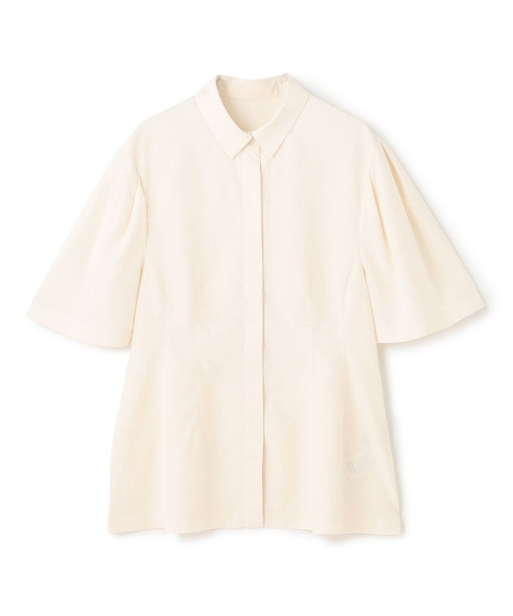 【アンフィーロ 自由区/UNFILO】のフィブリル ペプラムブラウス インテリア・キッズ・メンズ・レディースファッション・服の通販 founy(ファニー) 　ファッション　Fashion　レディースファッション　Fashion for Women　トップス・カットソー　Cut & Sew Tops　シャツ・ブラウス・オフィスカジュアル　Elegant Blouses & Button-Ups　おすすめ　Recommended / Our Picks　シェイプ　Shape, Slim Fit　スリム　Slim, Slim Fit　スリーブ　Sleeve, Long Sleeve / Short Sleeve　デニム　Denim, Jeans Material　ドレープ　Drape, Draping Fabric　フレア　Flare, Flared　ペプラム　Peplum, Flared Hem　ヴィンテージ　Vintage Style　エレガント 上品　Elegant　夏　Summer　春　Spring　S/S・春夏　SS, Spring/Summer, Warm Season　エクリュ|ID: prp329100004626851 ipo3291000000033389793