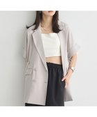 【アースミュージックアンドエコロジー/earth music&ecology】の半袖サイドドロストジャケット Gray Beige|ID: prp329100004626888 ipo3291000000035789848