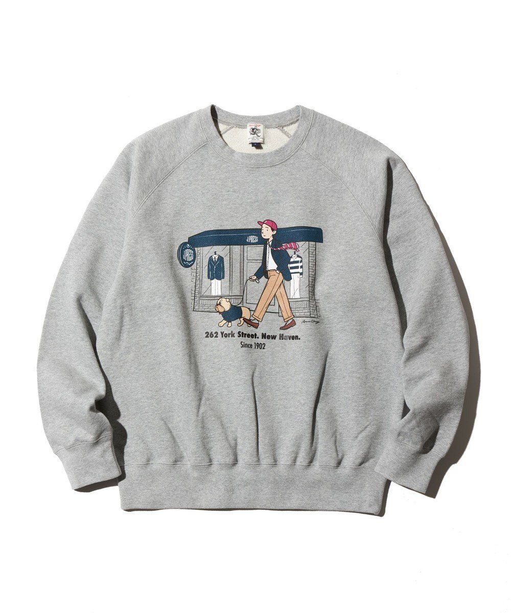 【ジェイ プレス/J.PRESS / MEN】の【AaronChang】【UNISEX】ラグランスリーブ スウェット インテリア・キッズ・メンズ・レディースファッション・服の通販 founy(ファニー) 　ファッション　Fashion　レディースファッション　Fashion for Women　トップス・カットソー　Cut & Sew Tops　レディースパーカー・カジュアルフーディー　Casual Hoodies & Sweatshirts　スウェット・クルーネックトップス　Sweatshirts & Crewnecks / Relaxed Fit Sweat Tops　アイビー　Ivy Pattern　アメリカン　American Style　イラスト　Illustration　コラボ　Collaboration, Collab　コレクション　Collection, Seasonal Line　スウェット / スエット　Sweatshirt, Sweatwear　スリーブ　Sleeve, Long Sleeve / Short Sleeve　スーピマ　Supima, Premium Cotton　雑誌　Magazine, Fashion Magazine　プリント　Print, Printed Pattern　ユニセックス　Unisex, Genderless　A/W・秋冬　Autumn/Winter　S/S・春夏　SS, Spring/Summer, Warm Season　夏　Summer　ライトグレー系|ID: prp329100004627753 ipo3291000000033262789