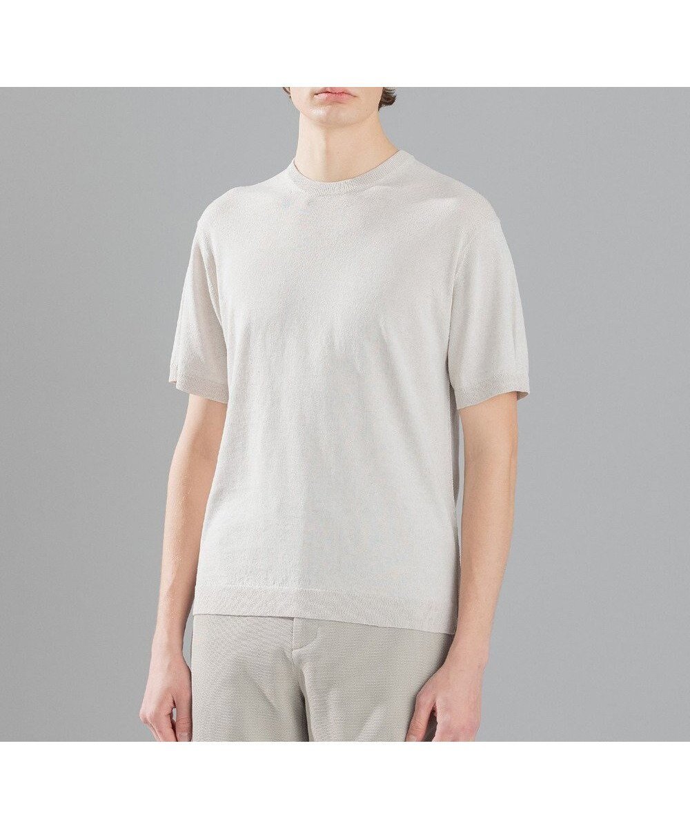【ジョゼフ オム/JOSEPH HOMME / MEN】のリネンナイロンプレーン 半袖クルーネックニット インテリア・キッズ・メンズ・レディースファッション・服の通販 founy(ファニー) 　ファッション　Fashion　メンズファッション　Fashion for Men　トップス・カットソー　Cut & Sew Tops　ニット・セーター / 定番トップス　Knit Tops & Sweaters　おすすめ　Recommended / Our Picks　アンサンブル　Ensemble Set　カーディガン　Cardigan, Knitwear　シンプル　Simple, Minimal　ジャケット　Jacket, Outerwear　セーター　Sweater, Knitwear　メランジ　Melange, Mixed Yarn　エレガント 上品　Elegant　再入荷　Restock / Back in Stock　半袖　Short Sleeve, Half Sleeve　夏　Summer　A/W・秋冬　Autumn/Winter　ホワイト系|ID: prp329100004627756 ipo3291000000033344464