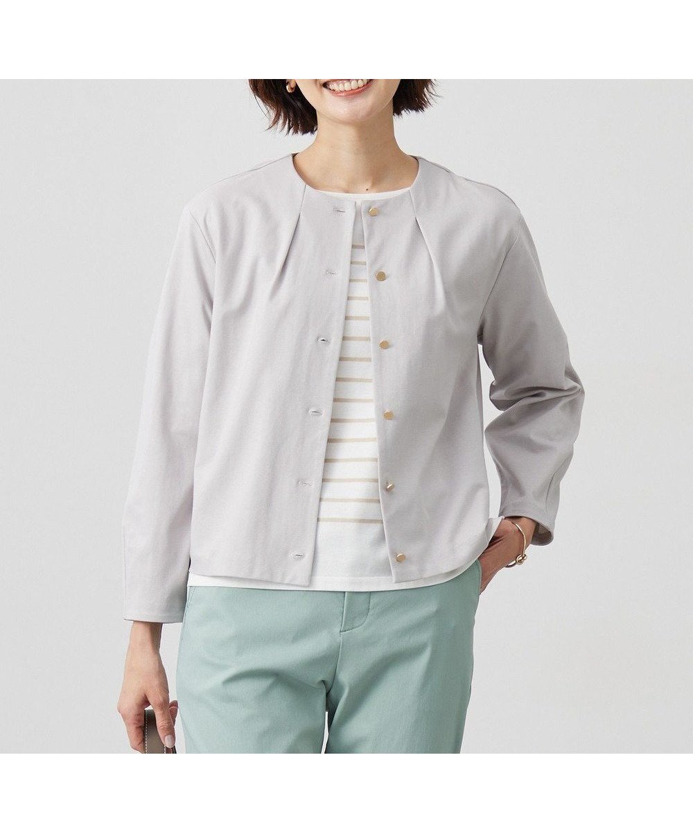 【ジェイ プレス/J.PRESS】のハイゲージポンチ カーディガン インテリア・キッズ・メンズ・レディースファッション・服の通販 founy(ファニー) 　ファッション　Fashion　レディースファッション　Fashion for Women　トップス・カットソー　Cut & Sew Tops　カーディガン・羽織り　Layered Style Cardigans　カーディガン　Cardigan, Knitwear　コンパクト　Compact, Small Size　シンプル　Simple, Minimal　ストレッチ　Stretch, Stretchy Fabric　ドレープ　Drape, Draping Fabric　メタル　Metal, Metal Parts　エレガント 上品　Elegant　夏　Summer　春　Spring　S/S・春夏　SS, Spring/Summer, Warm Season　グレージュ系|ID: prp329100004627768 ipo3291000000033643779