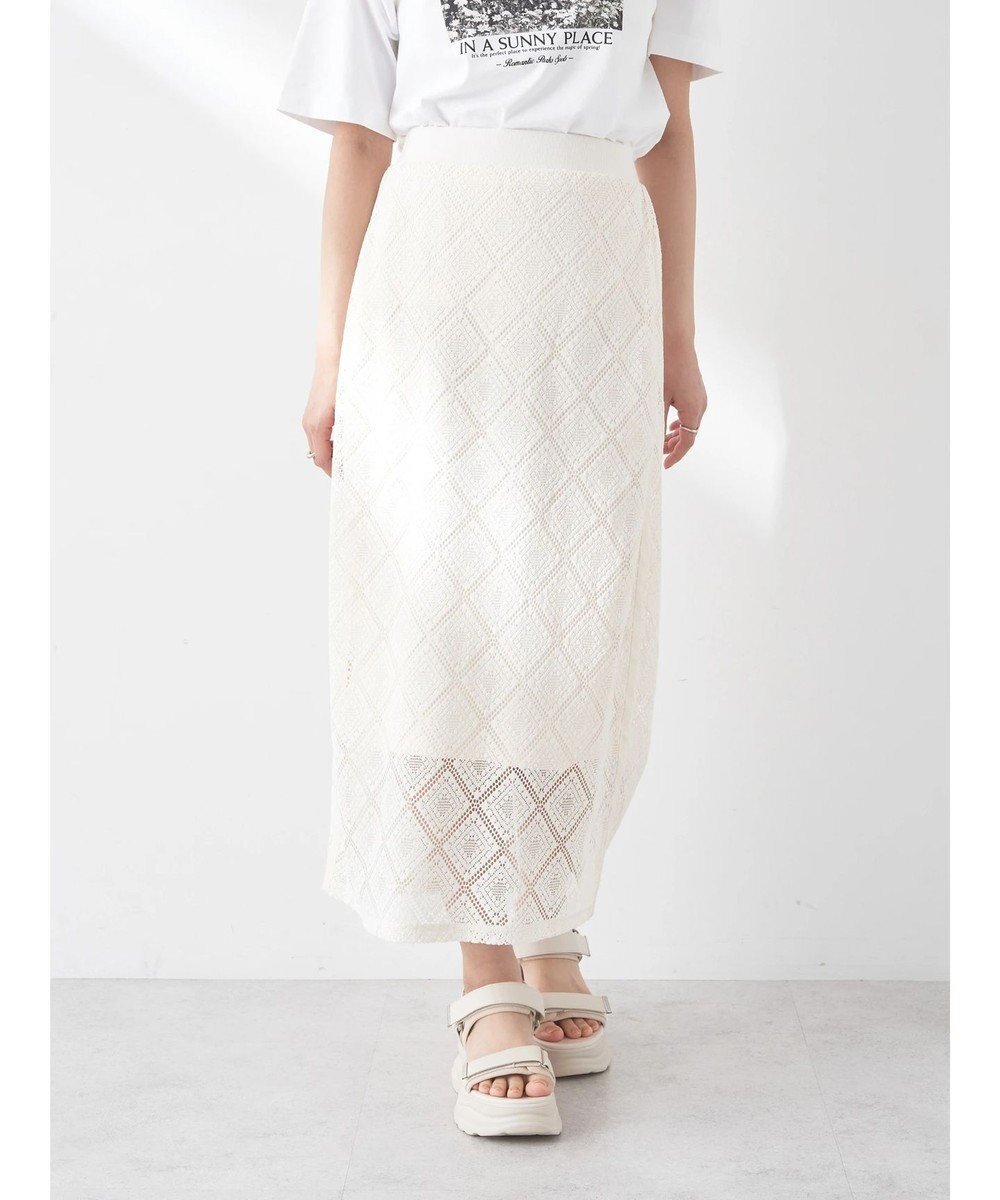 【アースミュージックアンドエコロジー/earth music&ecology】のモチーフナロースカート インテリア・キッズ・メンズ・レディースファッション・服の通販 founy(ファニー) ファッション Fashion レディースファッション Fashion for Women スカート Skirts スマート Smart, Elegant ポケット Pocket, Pocket Detail レース Lace, Lace Fabric 夏 Summer 春 Spring S/S・春夏 SS, Spring/Summer, Warm Season 透かし Cut-Out, Lacework Ivory|ID: prp329100004627788 ipo3291000000034252724