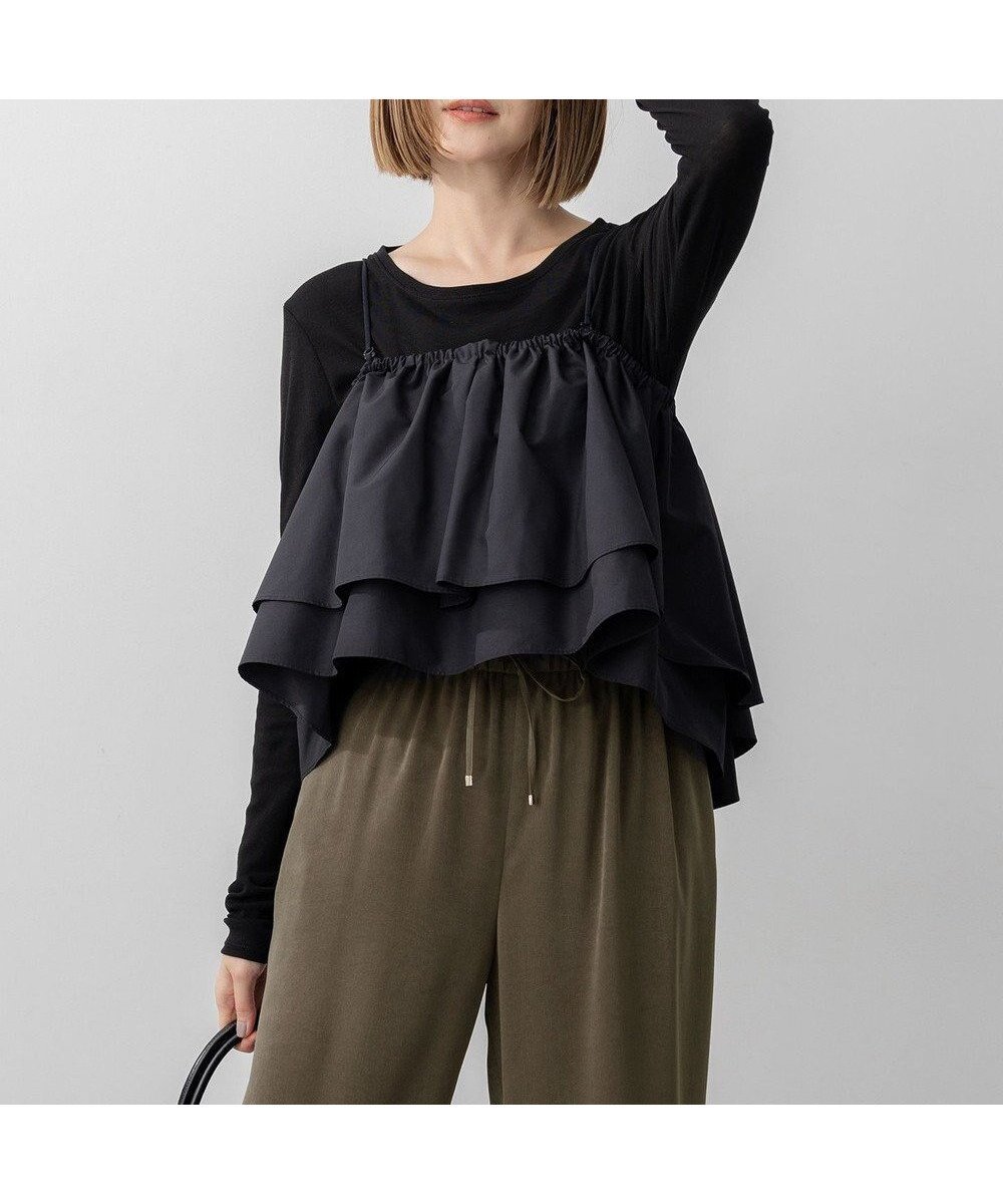 【23区/NIJYUSANKU】の【洗える】マルチタフタ ビスチェ 人気、トレンドファッション・服の通販 founy(ファニー) 　ファッション　Fashion　レディースファッション　Fashion for Women　トップス・カットソー　Cut & Sew Tops　シャツ・ブラウス・オフィスカジュアル　Elegant Blouses & Button-Ups　ロングTシャツ・Tシャツ　Longline T-Shirts & Tees　カットソー・ベーシックTシャツ　Cut-and-Sewn Tops / Stretch Tees & Basics　ビスチェ　Bustiers & Corset Tops / Layered Bustier Style　2025年　2025　2025-2026秋冬・A/W　Autumn/Winter 2025–26 AW25–26　冬　Winter / This Winter　カットソー　Cut and Sewn Top　キャミソール　Camisole, Spaghetti Strap Top　シンプル　Simple, Minimal　タフタ　Taffeta, Structured Fabric　ティアード　Tiered, Tiered Style　ビスチェ　Bustier, Corset Top　フレア　Flare, Flared　エレガント 上品　Elegant　洗える　Machine Washable　A/W・秋冬　Autumn/Winter　 other-1|ID: prp329100004627849 ipo3291000000033264340