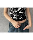 【ウィゴー/WEGO】の【カップ付きインナー】グラフィックリブキャミソール ブラック|ID: prp329100004627850 ipo3291000000033264344