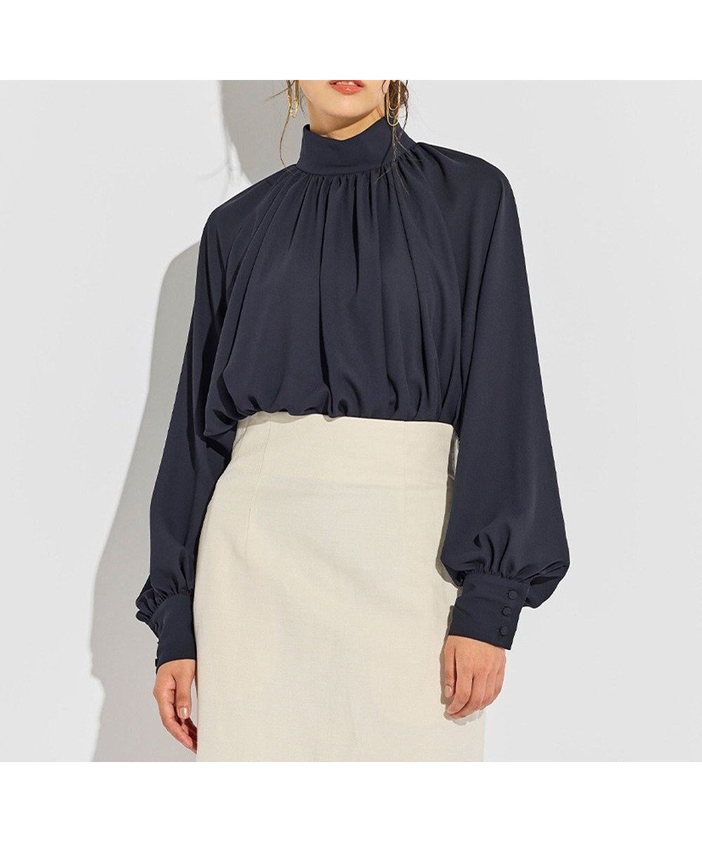 【ベイジ,/BEIGE,】の【WEB限定】DION / ギャザーブラウス インテリア・キッズ・メンズ・レディースファッション・服の通販 founy(ファニー) ファッション Fashion レディースファッション Fashion for Women トップス・カットソー Cut & Sew Tops シャツ・ブラウス・オフィスカジュアル Elegant Blouses & Button-Ups ギャザー Gathered, Ruffled 夏 Summer 春 Spring S/S・春夏 SS, Spring/Summer, Warm Season Navy|ID: prp329100004628620 ipo3291000000034286936