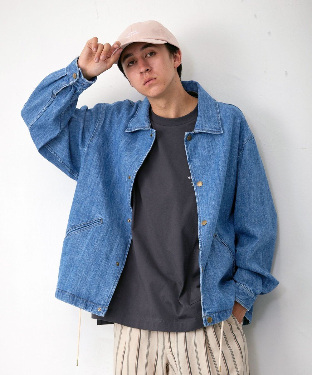 【ジェイプレスヨークストリート/J.PRESS YORK STREET】の【UNISEX】デニムコーチジャケット インテリア・キッズ・メンズ・レディースファッション・服の通販 founy(ファニー) 　ファッション　Fashion　レディースファッション　Fashion for Women　アウター　Coat / Outerwear Collection　レディースジャケット・軽アウター　Jackets　デニムジャケット / カジュアルアウター　Denim Jackets　春　Spring　ジャケット　Jacket, Outerwear　デニム　Denim, Jeans Material　トレーナー　Sweatshirt, Trainer　定番　Standard, Basic Item　バランス　Balance, Style Balance　ユニセックス　Unisex, Genderless　S/S・春夏　SS, Spring/Summer, Warm Season　再入荷　Restock / Back in Stock　夏　Summer　スカイブルー系|ID: prp329100004629418 ipo3291000000033286661